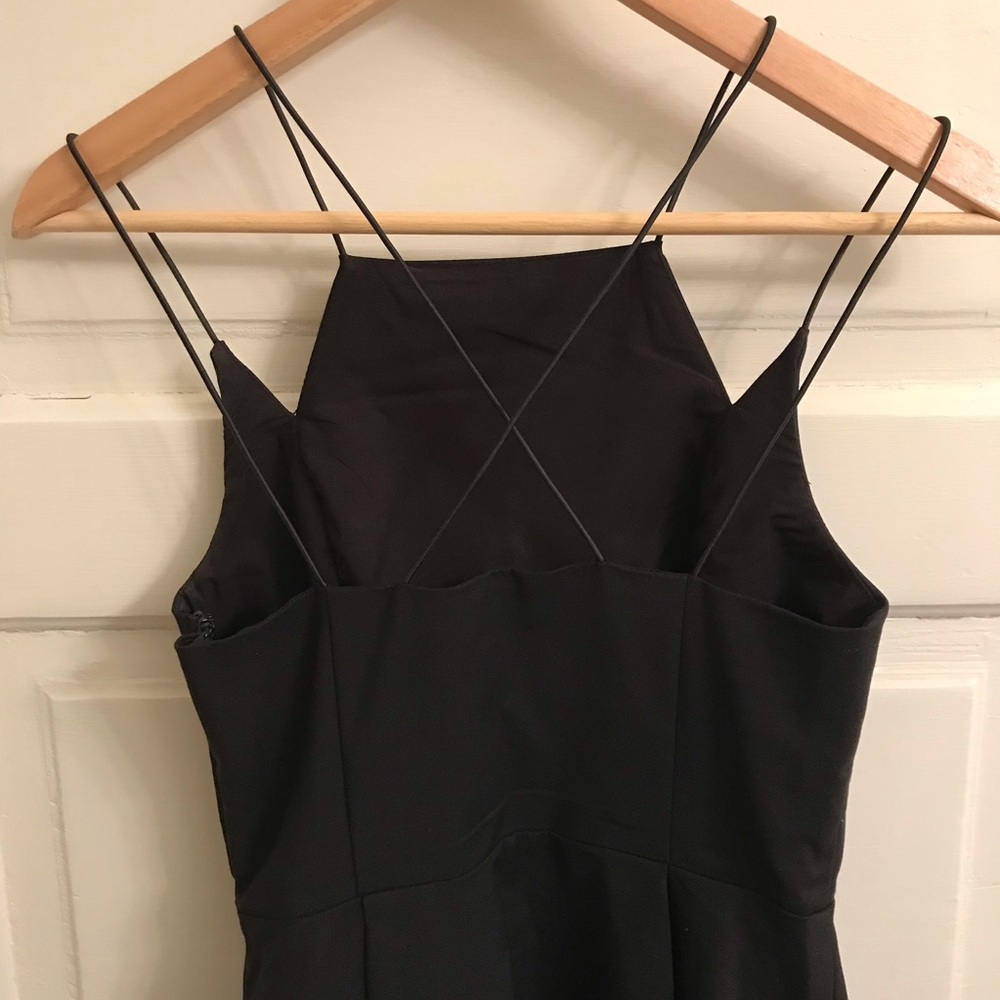 A-Line Black Geometric Spaghetti Strap Dress - Picture 4 of 4
